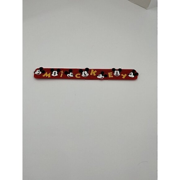 Disney Parks Mickey Mouse Red Slap Bracelet Many Faces of Mickey Oh Boy! - Picture 1 of 8
